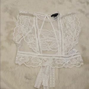 Forever 21 sheer lace crop top